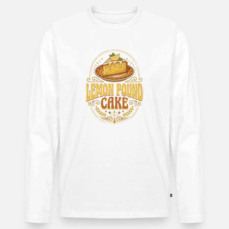 Zitrone Pfundkuchen Logo - Männer Premium Bio Langarmshirt - Weiß