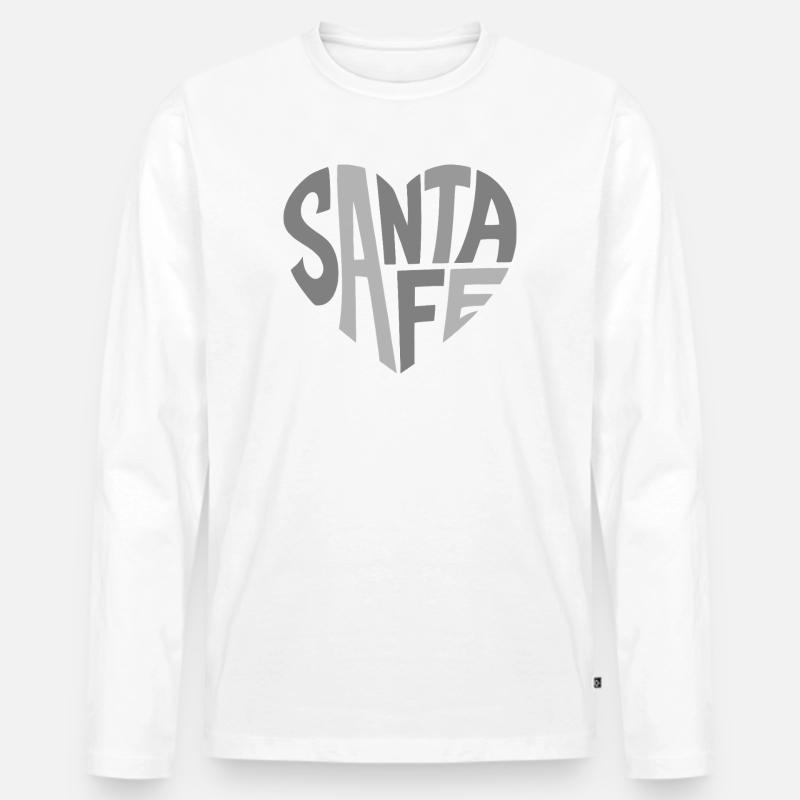 Santa Fe Typographic Logo - Männer Premium Bio Langarmshirt - Weiß