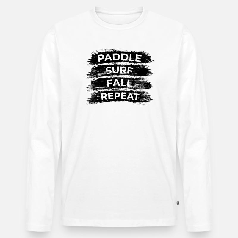 Paddle Surf Fall Repeat - Männer Premium Bio Langarmshirt - Weiß