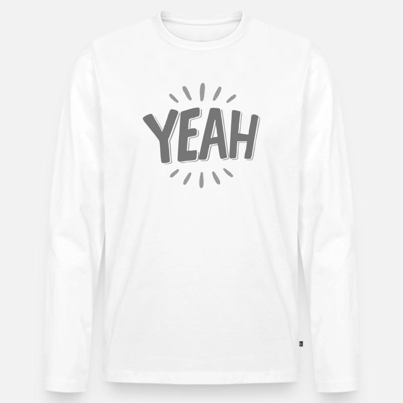 Yeah Jubelstrahl Design - Männer Premium Bio Langarmshirt - Weiß