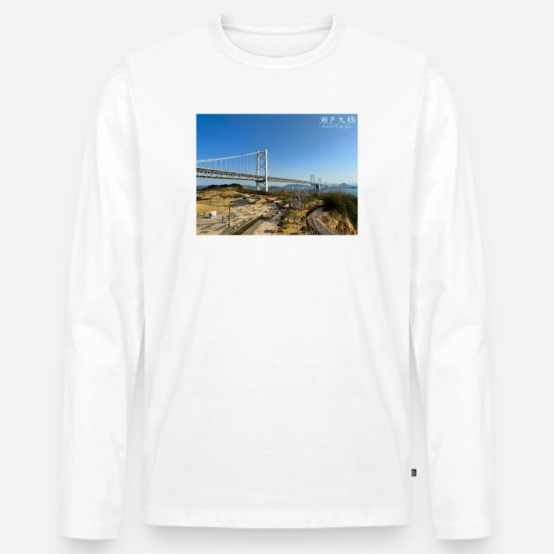 Große Seto-Brücke - Männer Premium Bio Langarmshirt - Weiß