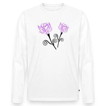 Roses - T-shirt manches longues Premium bio Homme - blanc - Devant - Nico (187cm)