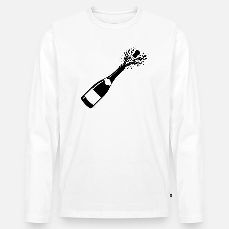 Funkelnde Flaschenpop-Silhouette - Männer Premium Bio Langarmshirt - Weiß