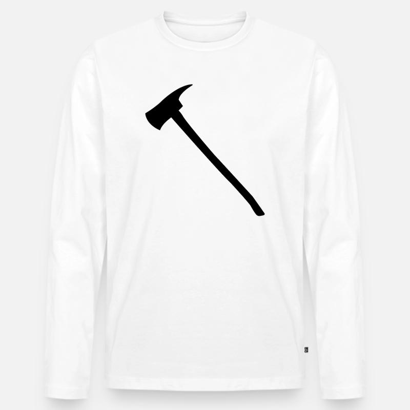 Feuerwehraxt - Männer Premium Bio Langarmshirt - Weiß