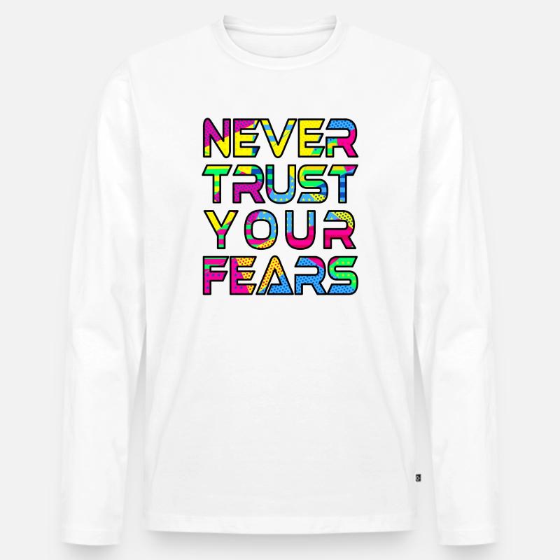 Niemals Angst vor B - Männer Premium Bio Langarmshirt - Weiß