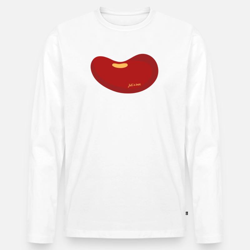 Nur eine Bohne - Männer Premium Bio Langarmshirt - Weiß