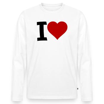 J’adore - T-shirt manches longues Premium bio Homme - blanc - Devant - Nico (187cm)