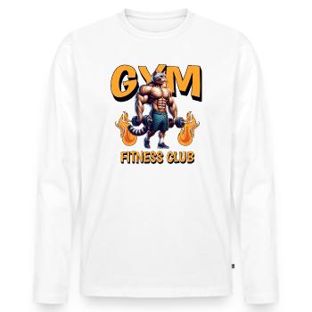 Gym Fitness Club – Strength & Lifestyle - Men's Premium Organic Long Sleeve Shirt - white - Front - Nico (187cm)