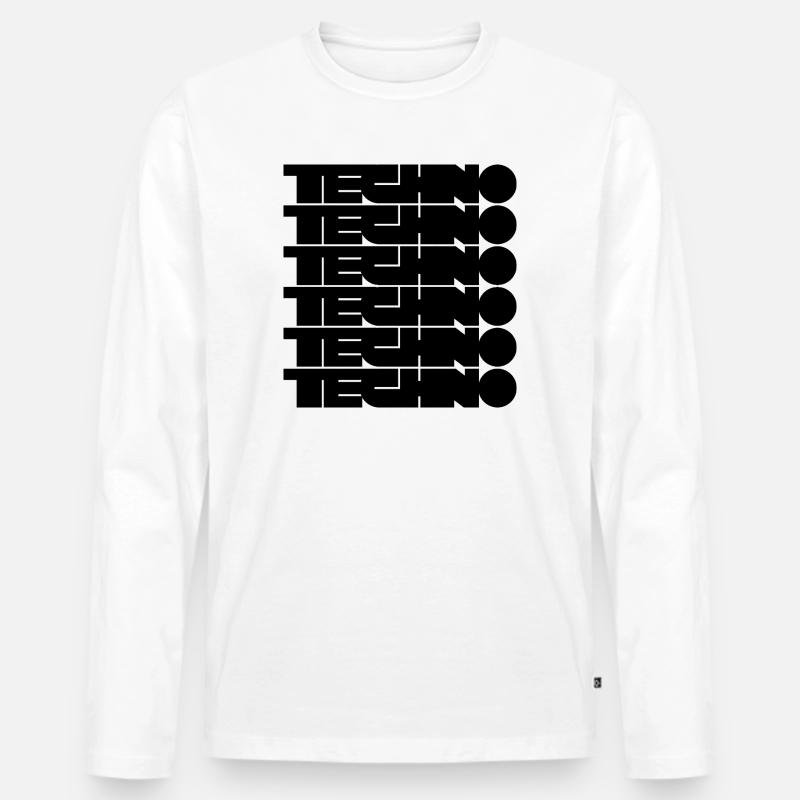 Design del logo tecno audace - Maglia a manica lunga ecologica premium da uomo - bianco