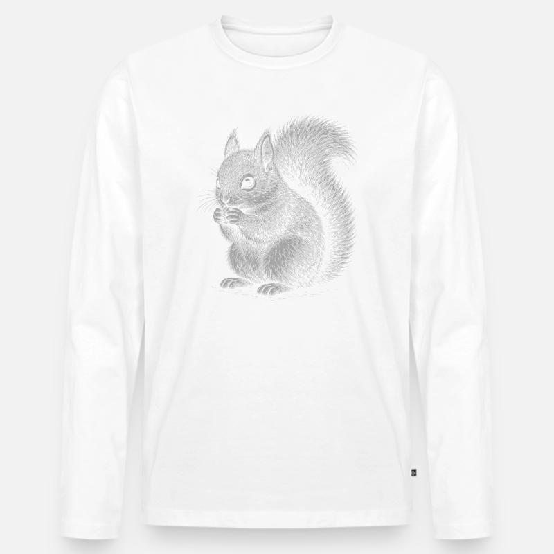 Eichhörnchen - Männer Premium Bio Langarmshirt - Weiß