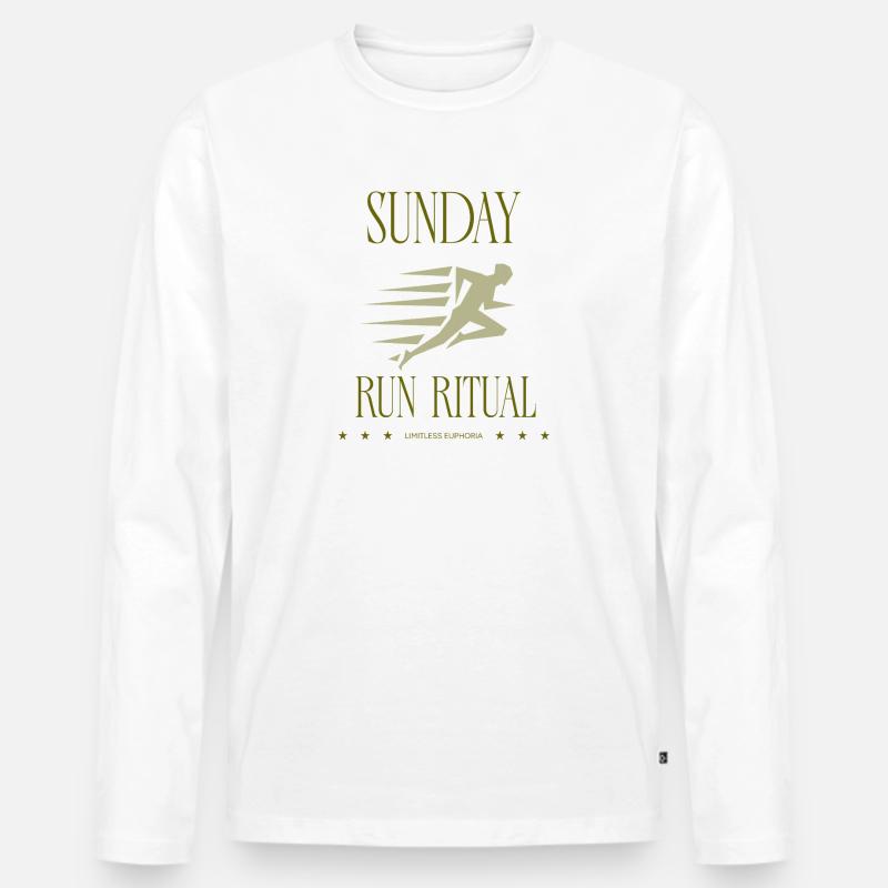 Runner - Sunday Run Ritual - Männer Premium Bio Langarmshirt - Weiß