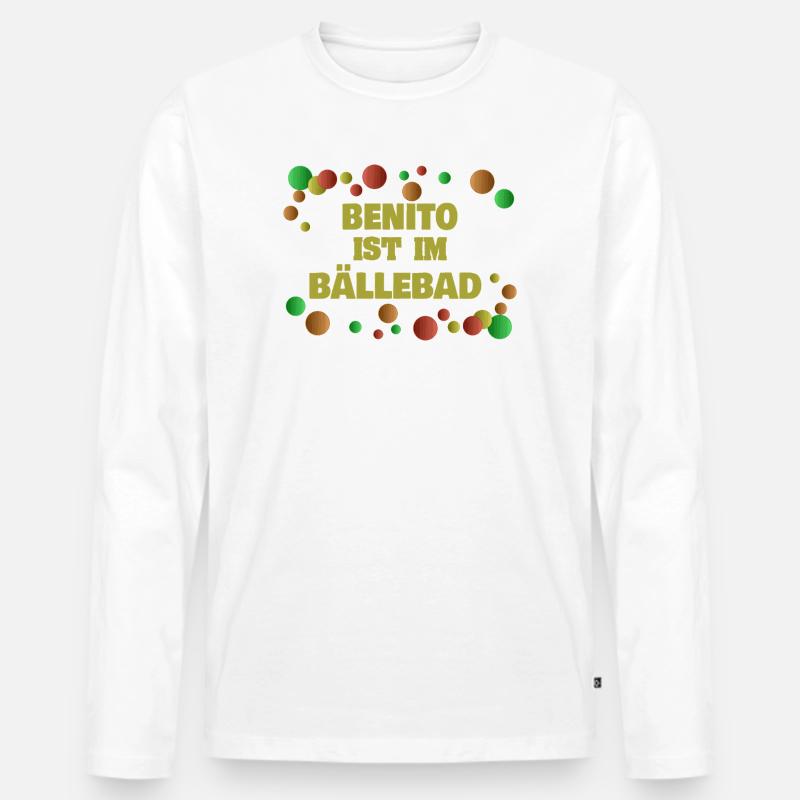 Be als Baellebad - Männer Premium Bio Langarmshirt - Weiß