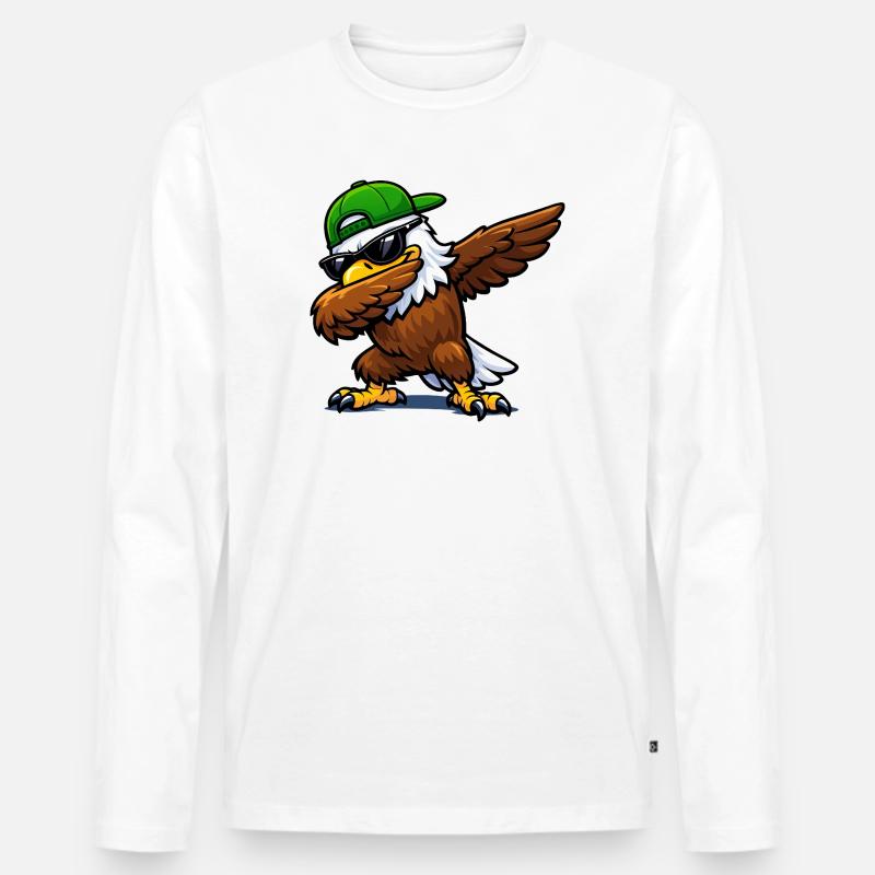 Dabbing Eagle - Männer Premium Bio Langarmshirt - Weiß