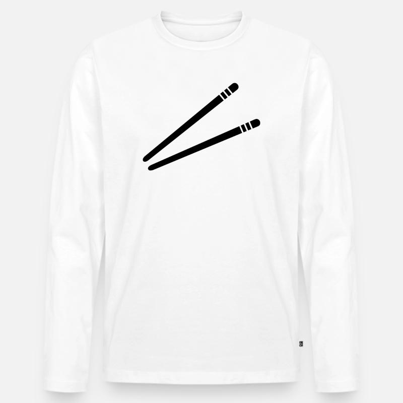 Essstäbchen - Männer Premium Bio Langarmshirt - Weiß