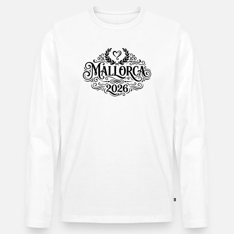 Mallorca 2026 - Männer Premium Bio Langarmshirt - Weiß