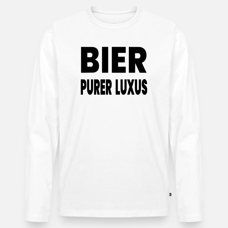Bier - Männer Premium Bio Langarmshirt - Weiß