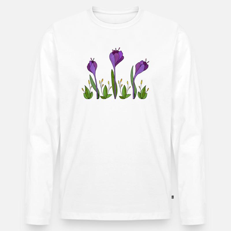 Fiori - Maglia a manica lunga ecologica premium da uomo - bianco
