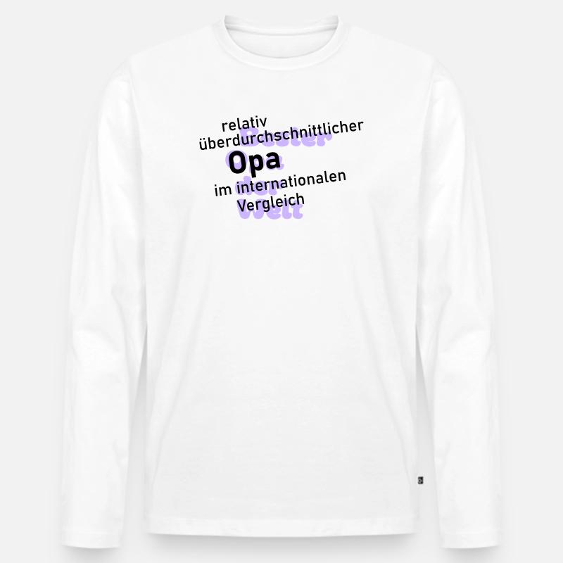überdurchschnittlicher opa - Männer Premium Bio Langarmshirt - Weiß
