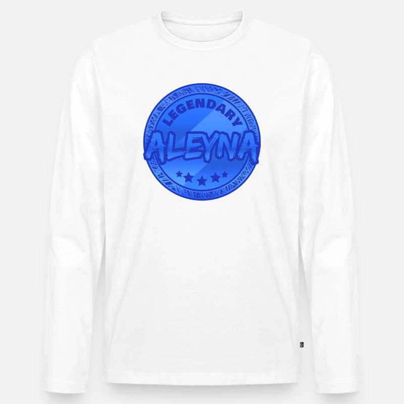 Aleyna als Geschenkidee - Männer Premium Bio Langarmshirt - Weiß