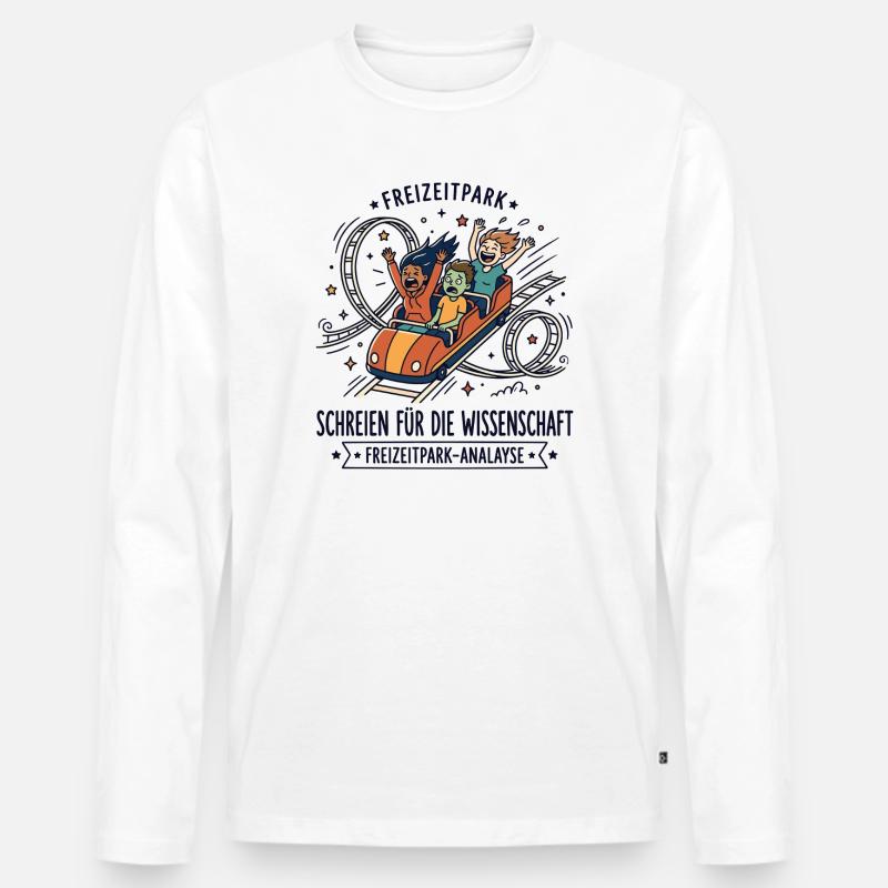 Freizeitpark Achterbahn Humor - Männer Premium Bio Langarmshirt - Weiß