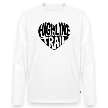 Highline_Trail_Herz_zweiteilig_schwarz - T-shirt manches longues Premium bio Homme - blanc - Devant - Nico (187cm)