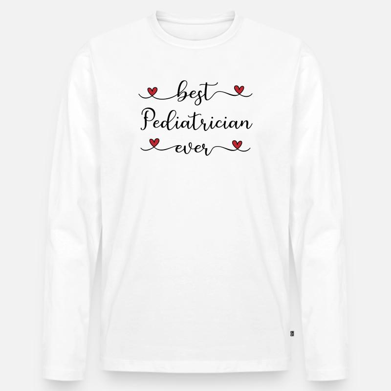 bester Kinderarzt der Welt - Männer Premium Bio Langarmshirt - Weiß