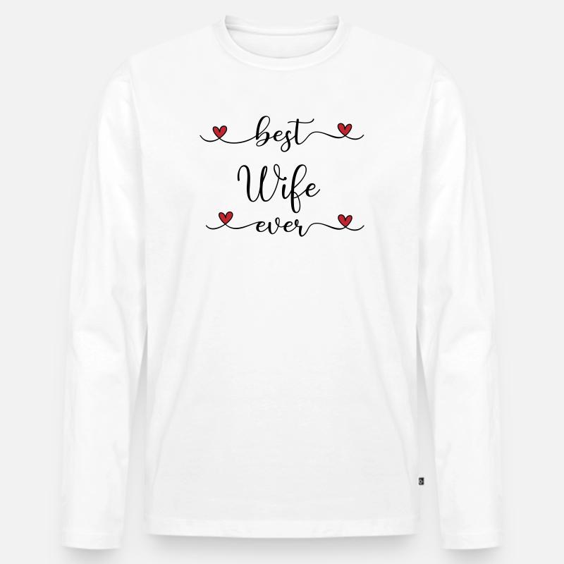 beste Ehefrau - Männer Premium Bio Langarmshirt - Weiß