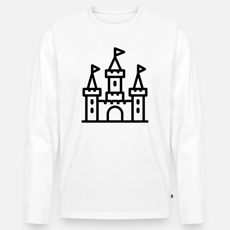 Burg - Männer Premium Bio Langarmshirt - Weiß