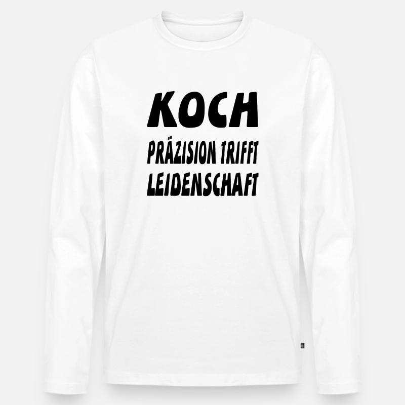 Koch - Männer Premium Bio Langarmshirt - Weiß