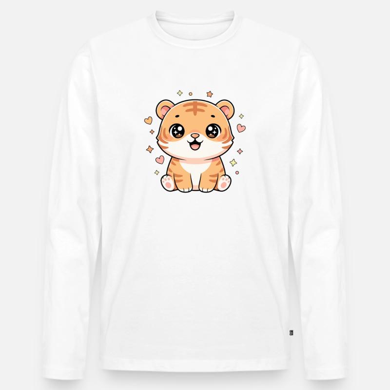 Kuscheltiger Sternenzauber - Männer Premium Bio Langarmshirt - Weiß