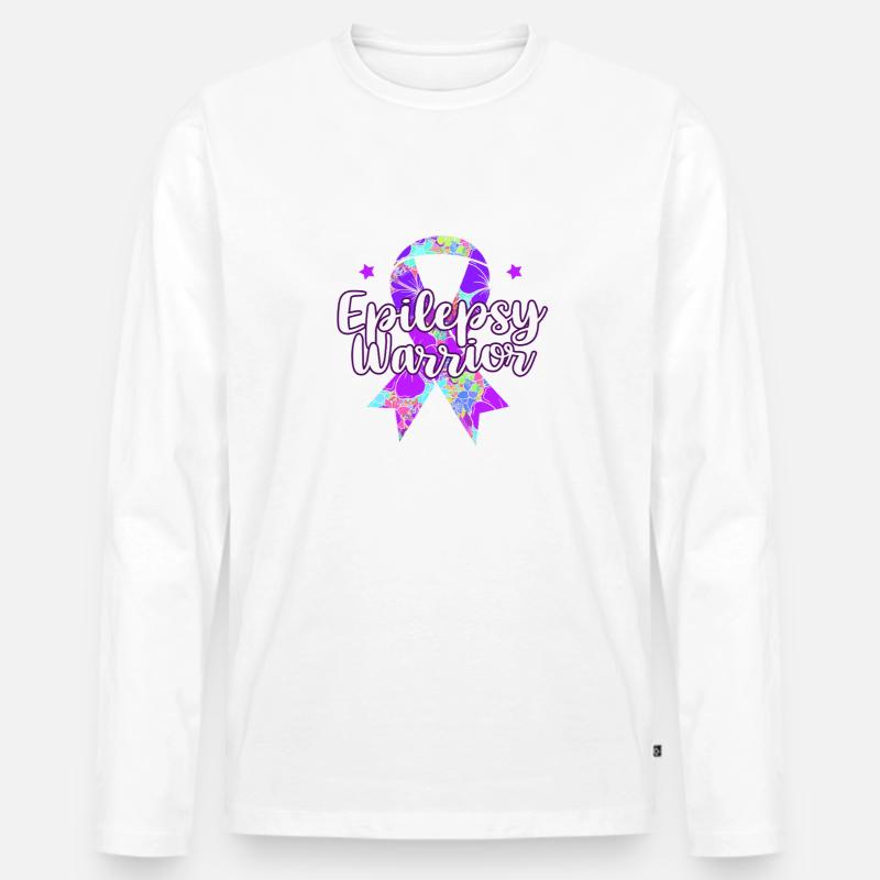 Epilepsie Mutter Mama Geschenk - Männer Premium Bio Langarmshirt - Weiß