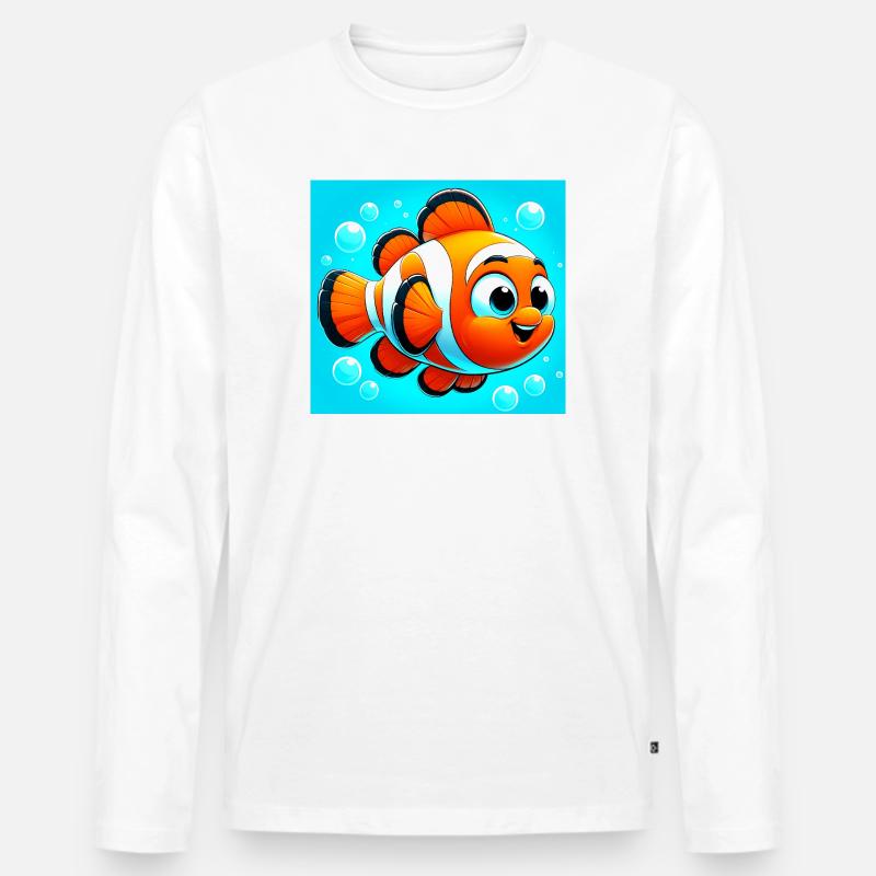 Clownfisch - Männer Premium Bio Langarmshirt - Weiß