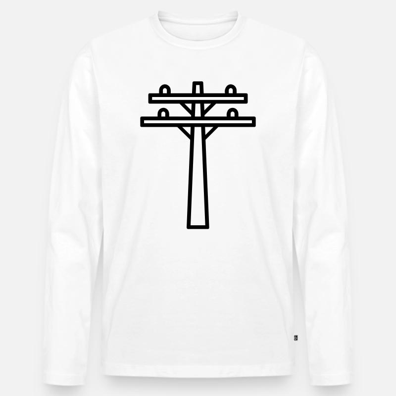 Strommast - Männer Premium Bio Langarmshirt - Weiß