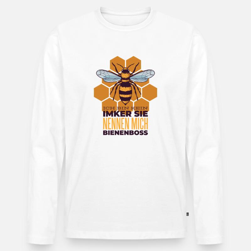 Imker Spruch Sprüche - Männer Premium Bio Langarmshirt - Weiß