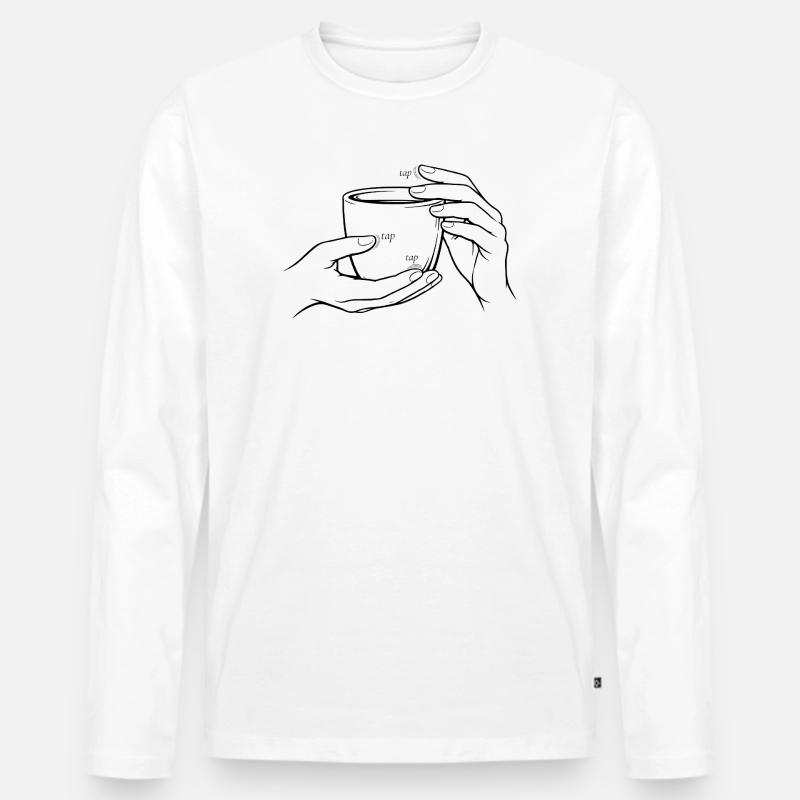 Tapping Hands - Männer Premium Bio Langarmshirt - Weiß
