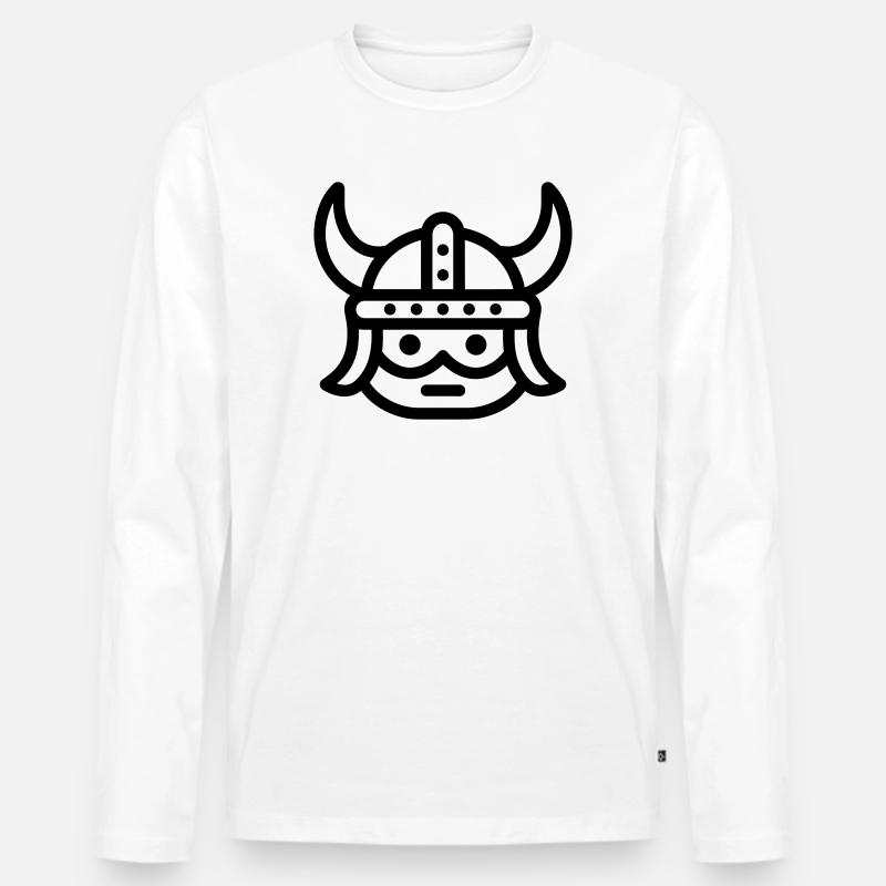 Wikinger - Männer Premium Bio Langarmshirt - Weiß