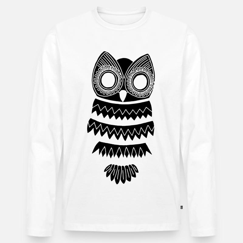 Die Schwarze Eule - Männer Premium Bio Langarmshirt - Weiß