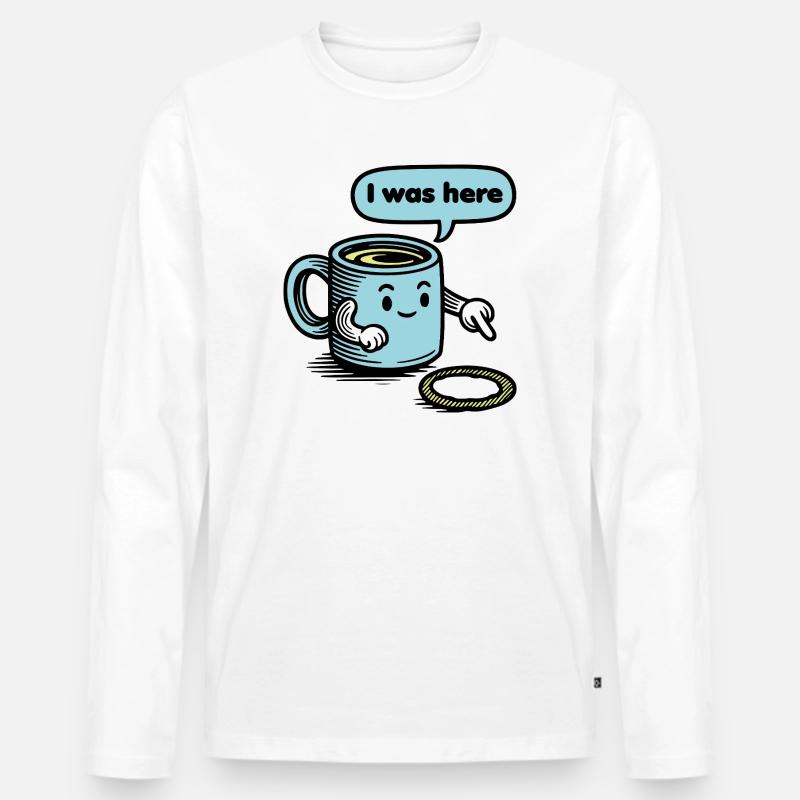 Lusitger Kaffee Spruch - Männer Premium Bio Langarmshirt - Weiß