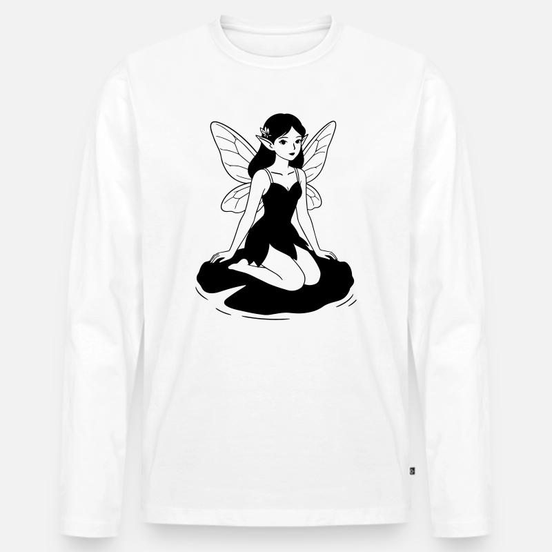 Fata - Maglia a manica lunga ecologica premium da uomo - bianco