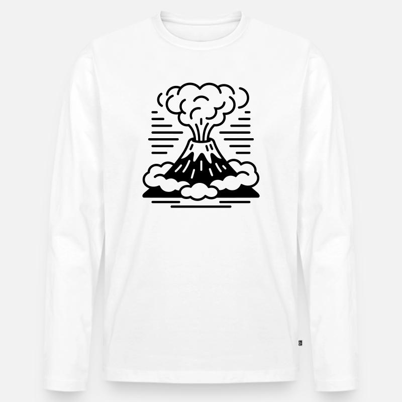 Vulkan - Männer Premium Bio Langarmshirt - Weiß