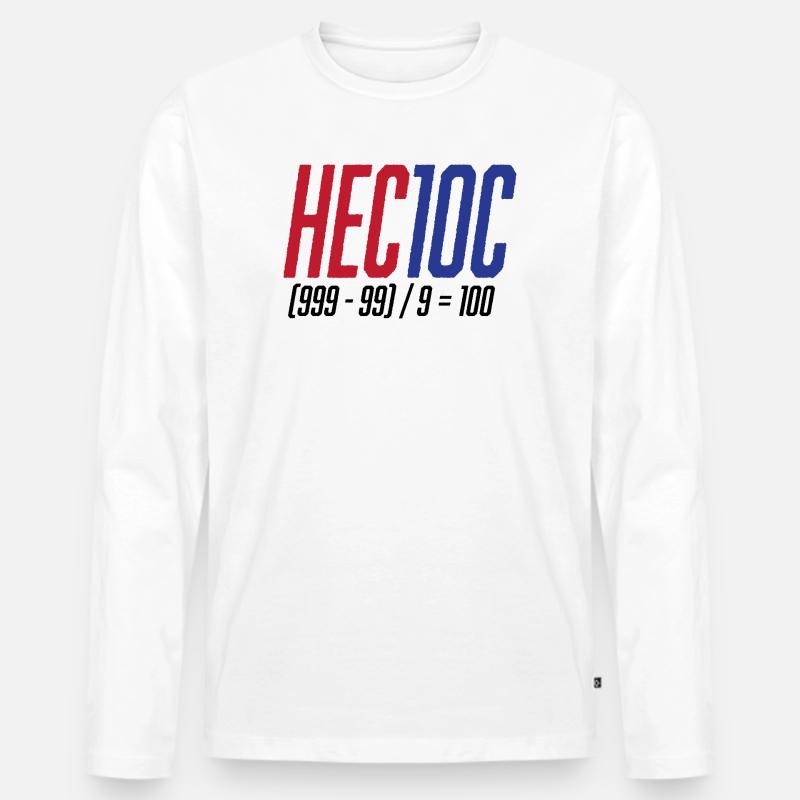 Hectoc Kopfrechenspiel, Mathe - Männer Premium Bio Langarmshirt - Weiß