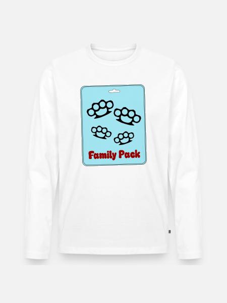 Family Pack - Männer Premium Bio Langarmshirt - Weiß