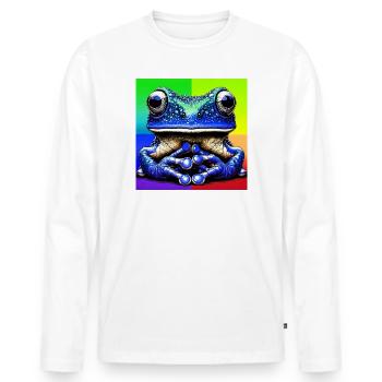 frog - Men's Premium Organic Long Sleeve Shirt - white - Front - Nico (187cm)