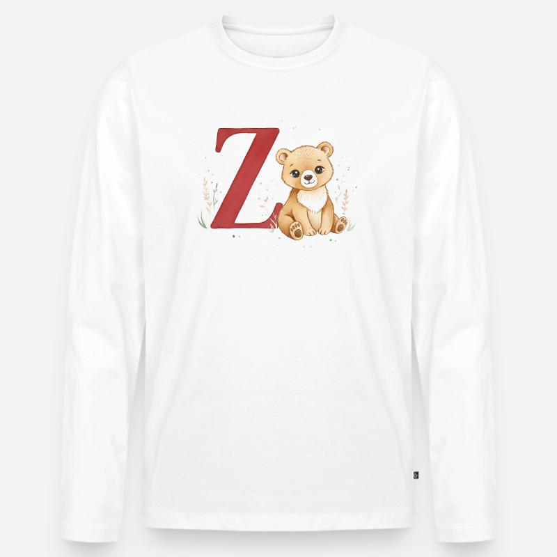 Z-Bärchen: Großes Z mit Bärchen - Männer Premium Bio Langarmshirt - Weiß