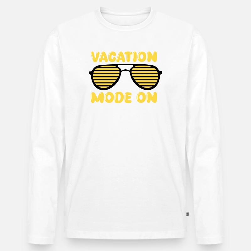 Vacation Mode On Retro - Männer Premium Bio Langarmshirt - Weiß