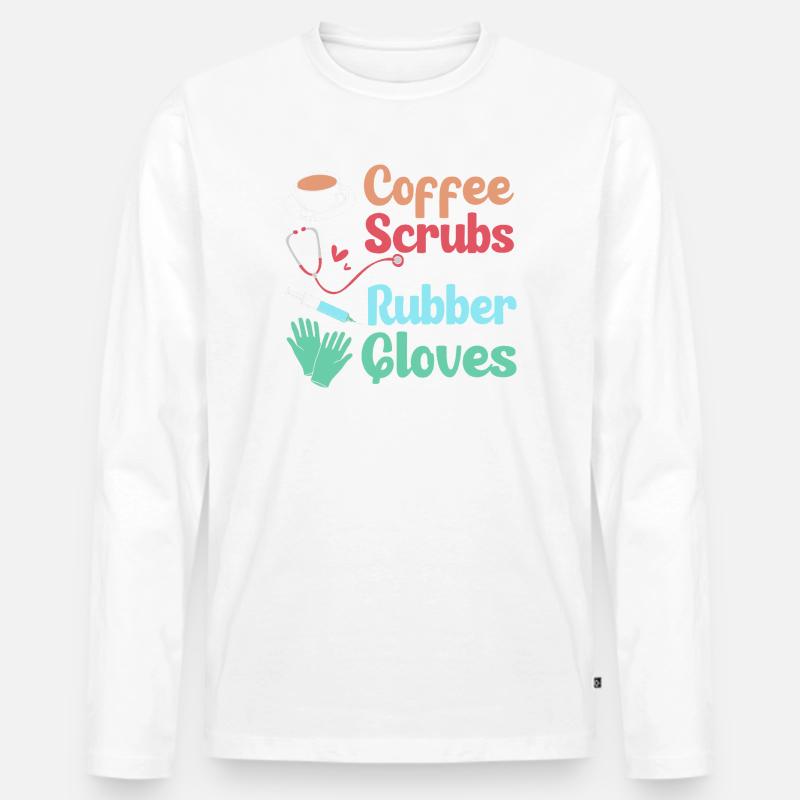 MFA Medizin Mediziner Kaffee - Männer Premium Bio Langarmshirt - Weiß