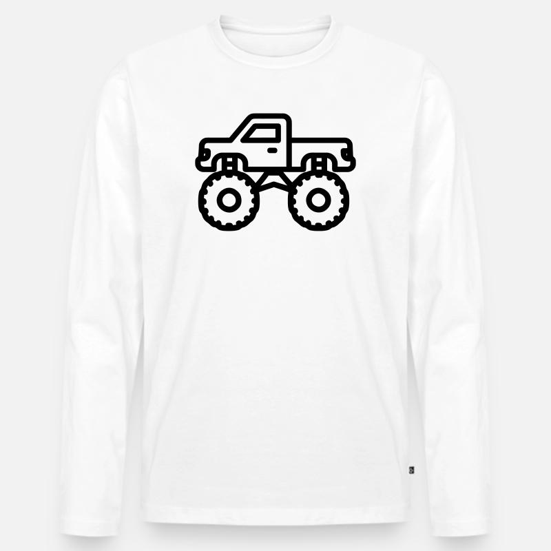 Monstertruck - Männer Premium Bio Langarmshirt - Weiß
