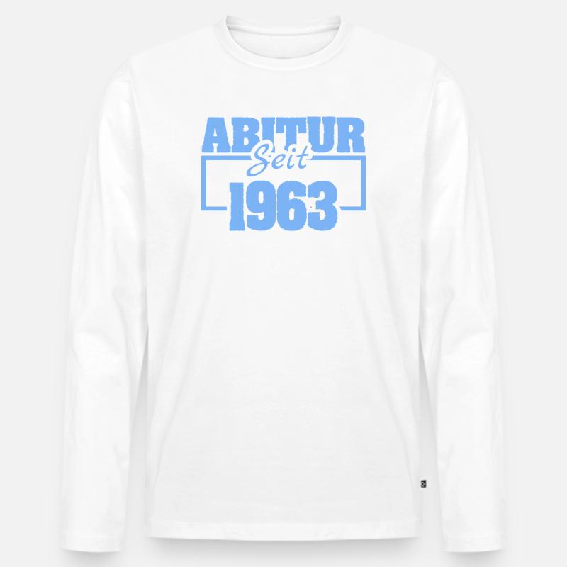 Abiturient 1963 - Männer Premium Bio Langarmshirt - Weiß