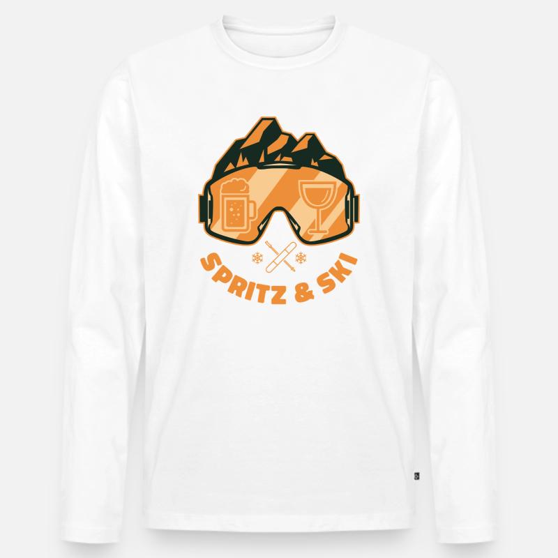 Spritz & Ski – Après‑Ski Winter Spritz - Männer Premium Bio Langarmshirt - Weiß