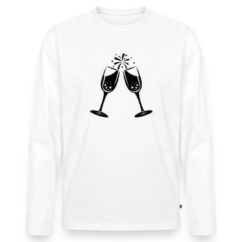 Toasts - T-shirt manches longues Premium bio Homme - blanc - Devant - Nico (187cm)